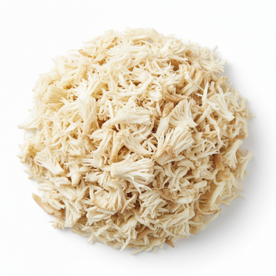 Bild von einem Häufchen Hericium Pilz.